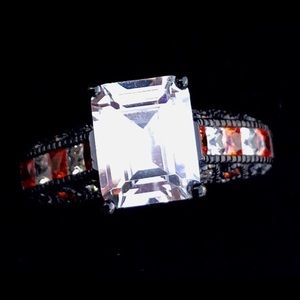 Jeulia White Sapphire S-Silver Black With cz’s